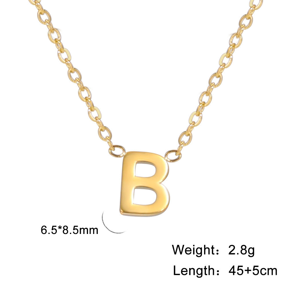 Cut Letter Titanium Steel Ornament Female Niche High Necklaces