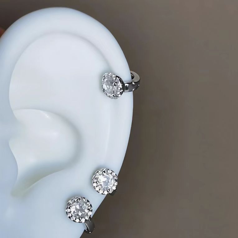 Ear Bone Clip High-grade Atmosphere Full Stud Earrings