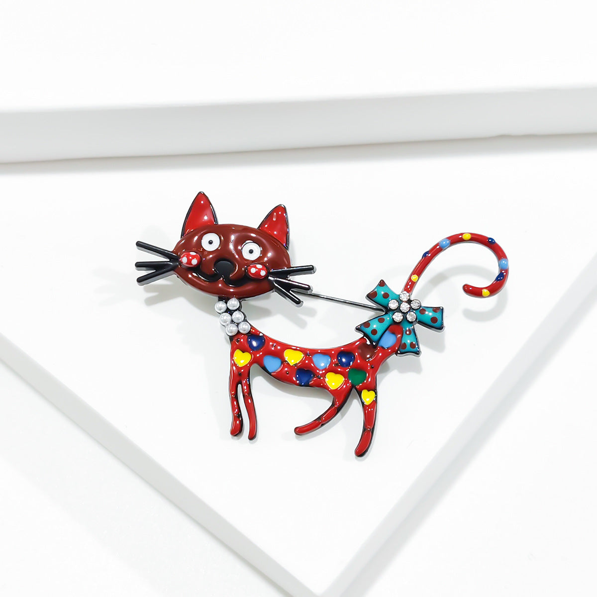 Cartoon Oil Dripping Kitten Brooch Female Niche Pin Animal Brooches