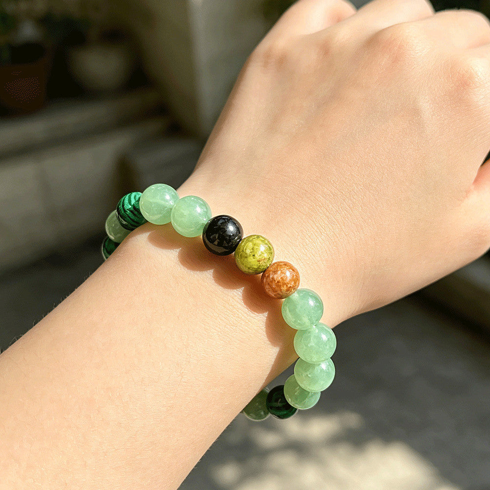 Women's & Men's Decorative Pattern Green Agate Crystal Fortune Aventurine Bracelets