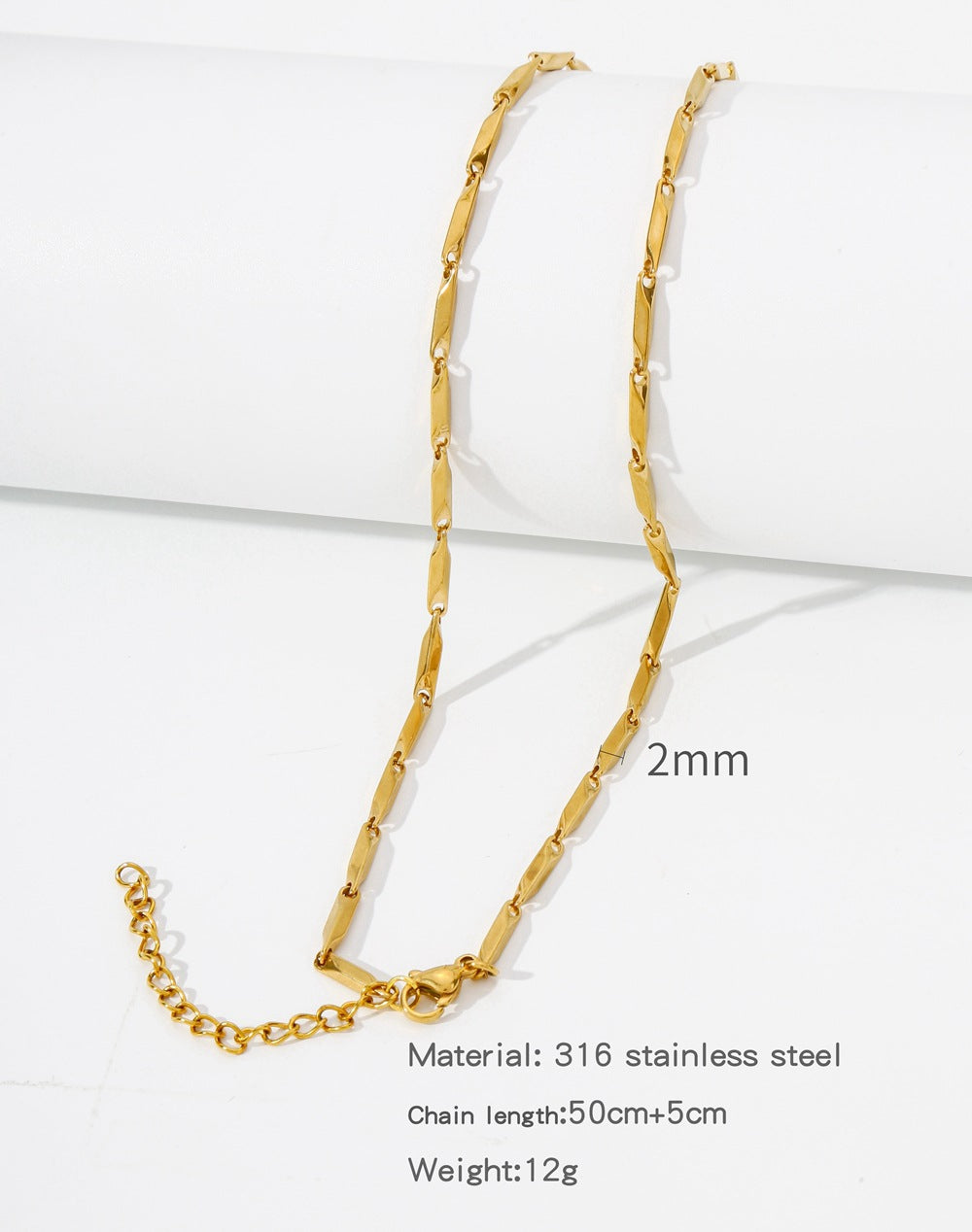 Steel Vacuum Vapor Plating Golden Chain O-shaped Hemp Flowers Necklaces