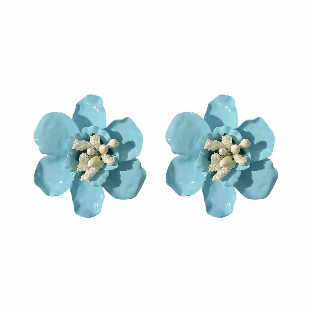 Women's Vacation Style Enamel Color Flower Pearl Light Luxury High-grade Earrings