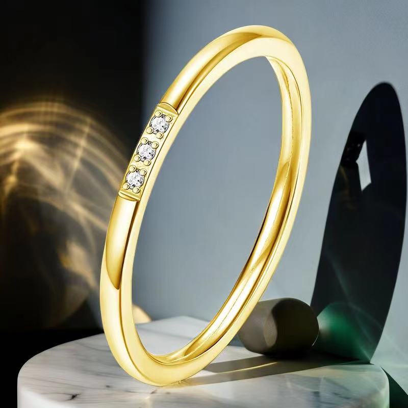 Women's Steel Electroplating Light Luxury Style Stainless Rings