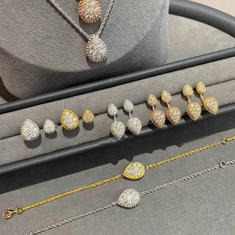 Minority Design High-grade Drop-shaped Dew Beads Hemp Flowers Jewelry Set
