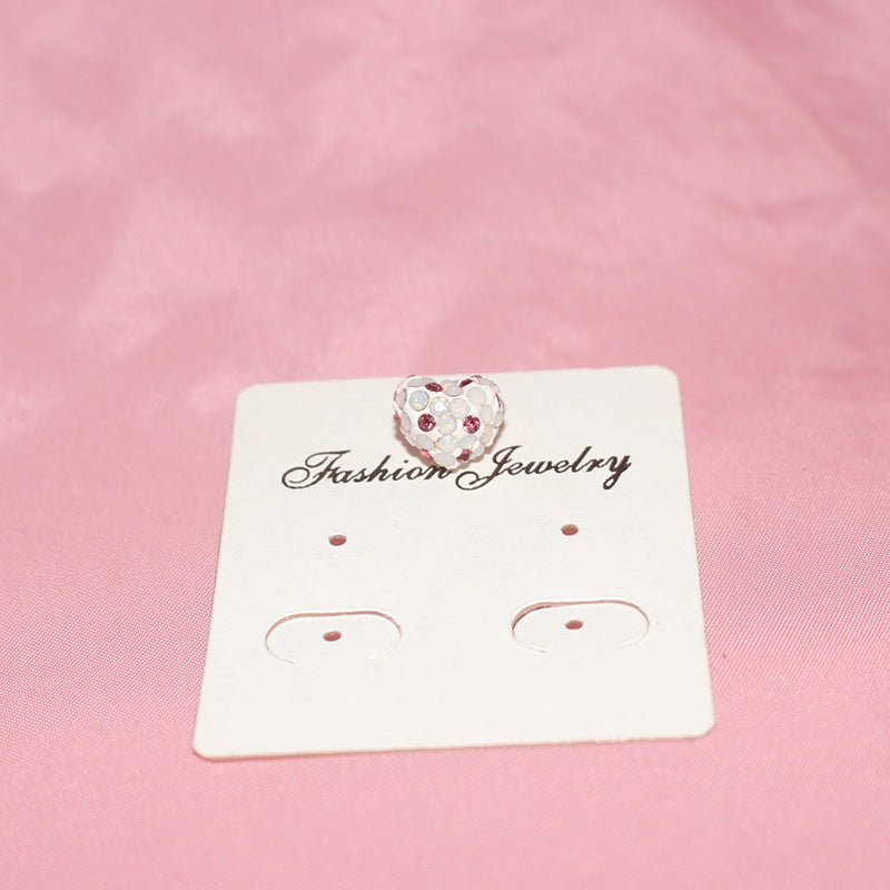 Titanium Steel Ear Fashion Three-dimensional Double-headed Twist Small Heart Shape Stud Earrings