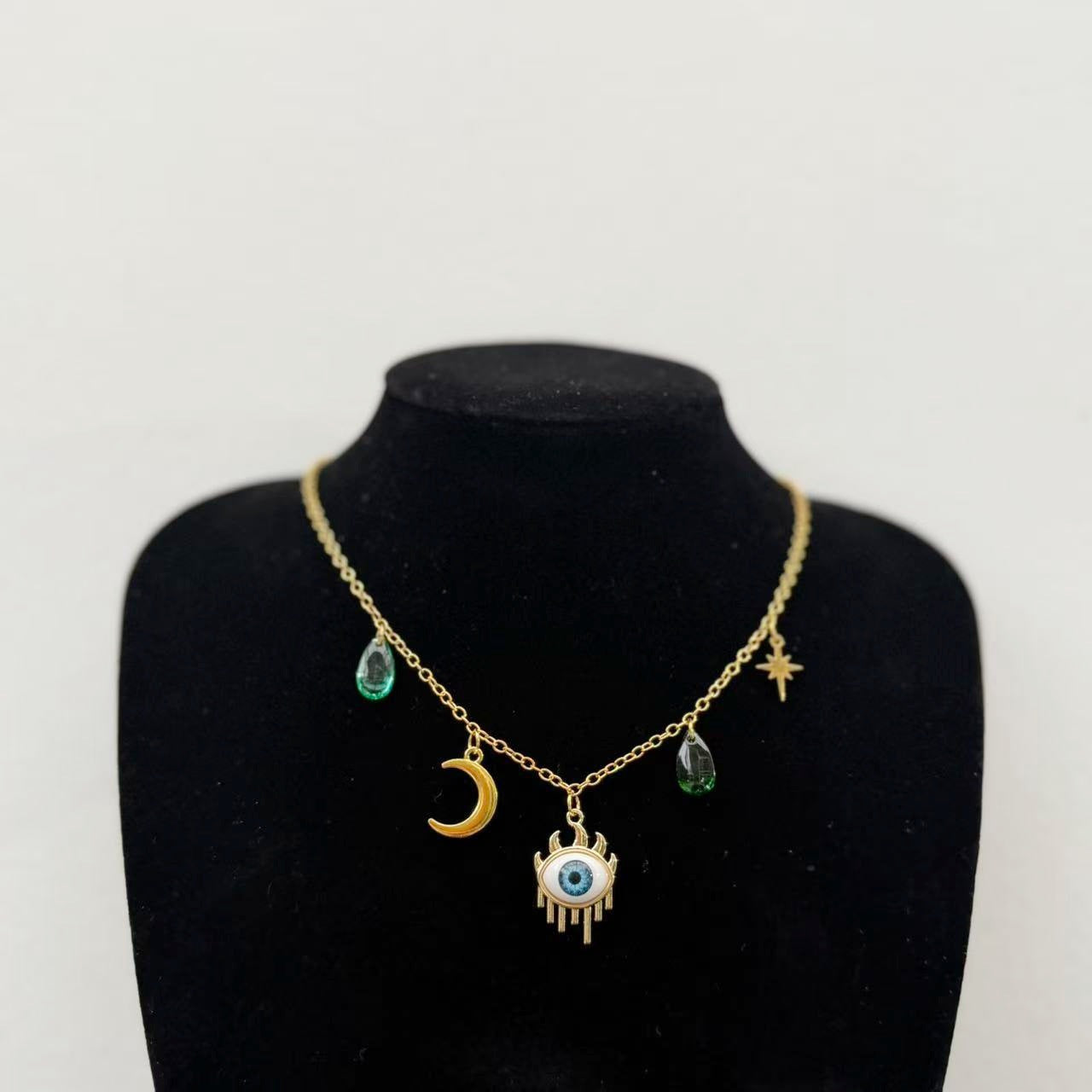 Star Moon Gold Turquoise Eye Devil's Necklaces