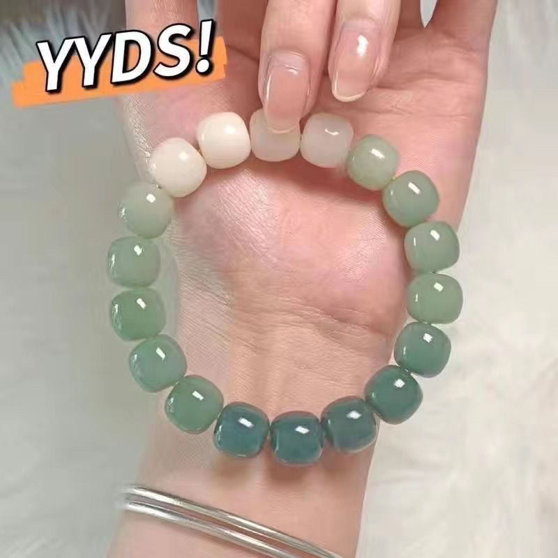 Jade Glass Pliable Temperament Gradient Pink Version Hand Toy Buddha Bracelet