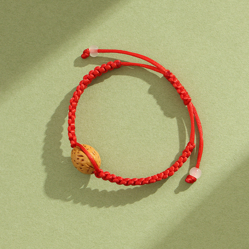 Red Rope Original Life Hand-woven Walnut Bracelets