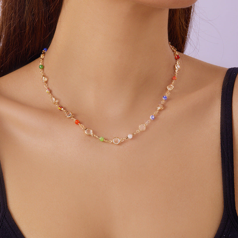 Women's High-grade Sweet Elegant Heart Butterfly Color Necklaces
