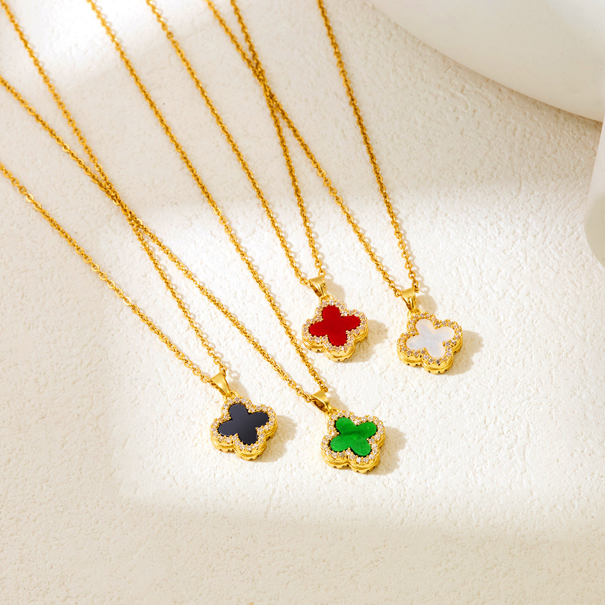 Black White Double-sided Design Sense Clavicle Chain Necklaces