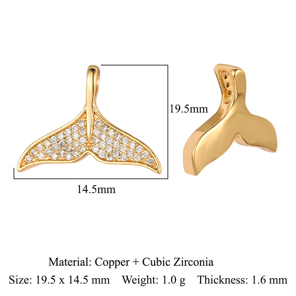 Dolphin Goldfish Copper Zircon Butterfly Rabbit Ear Pendants