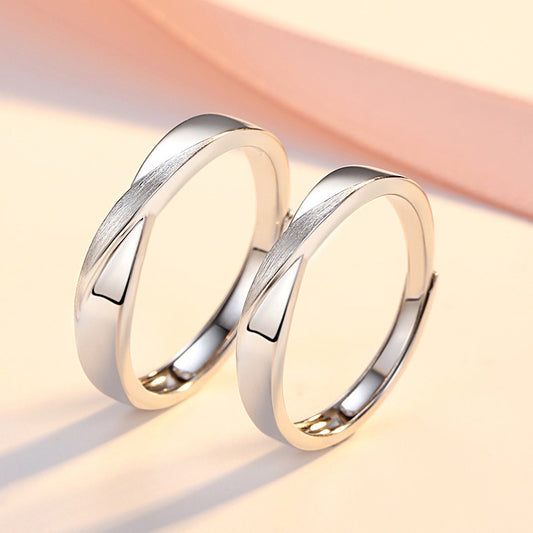 Women's & Men's Knot Mobius Strip Couple Pair Of Rings