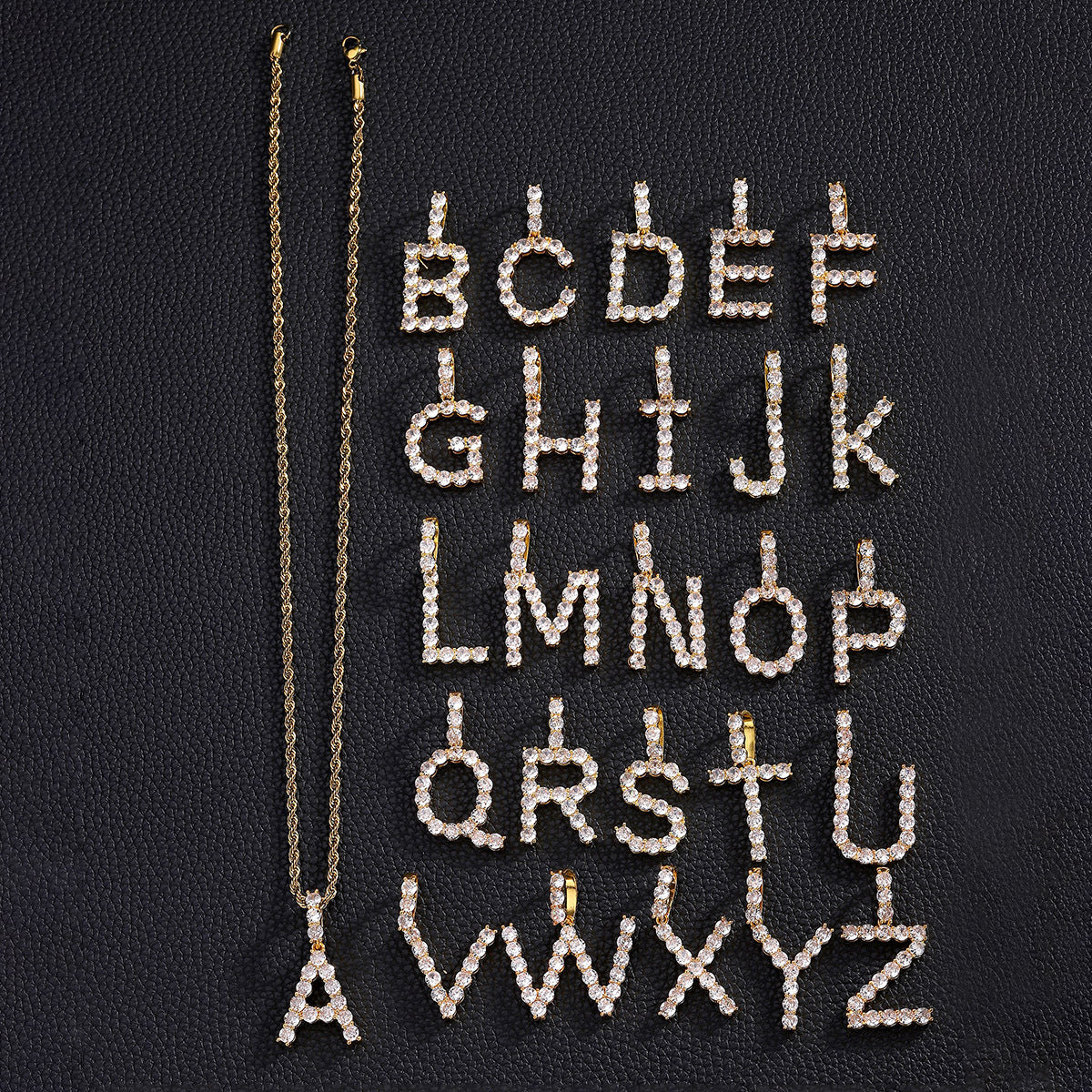 Women's & Men's English Letters Copper Inlaid With Zircon Pendants