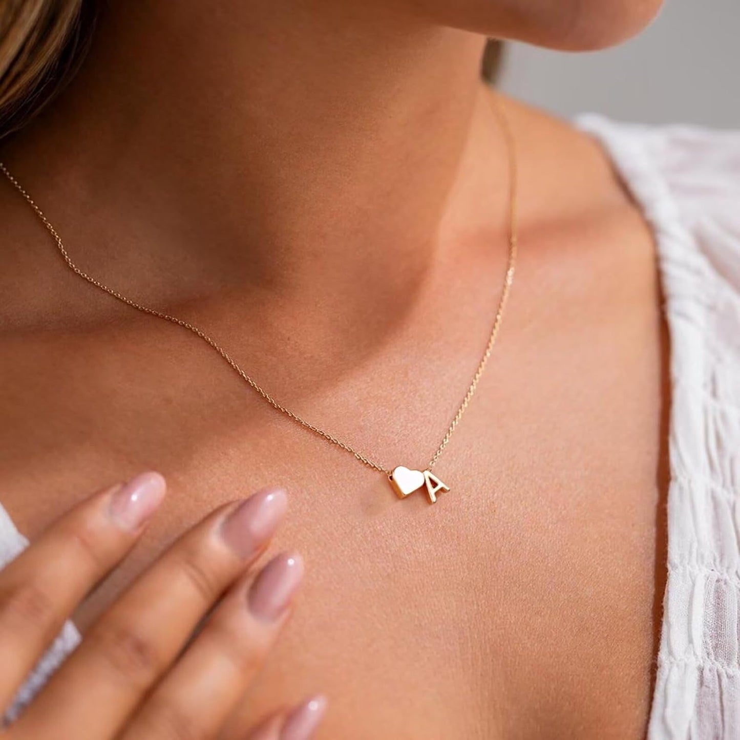 Love Letter Gold-plated Collarbone Durable Low Sensitivity Adjustable Necklace