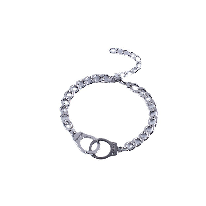 Women's & Men's Couple Disco Handcuffs Retro Personality Minimalism Stainless Bracelets