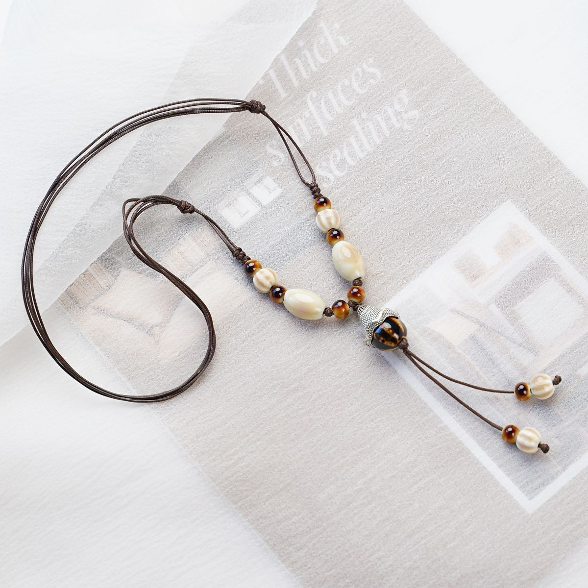 Style Personalized Trendy Ceramic Geometric Colorful Fish Long High-grade Necklace