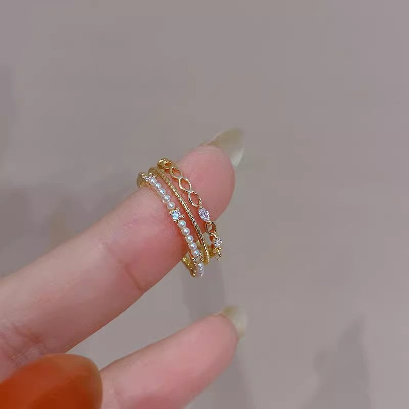 Zircon Simple Female Opening Adjustable Index Finger Light Luxury Rings