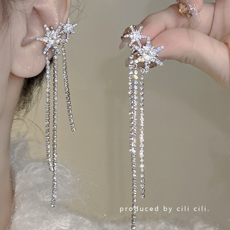 High-grade Tassel Female Personality Bridal Dress Earrings