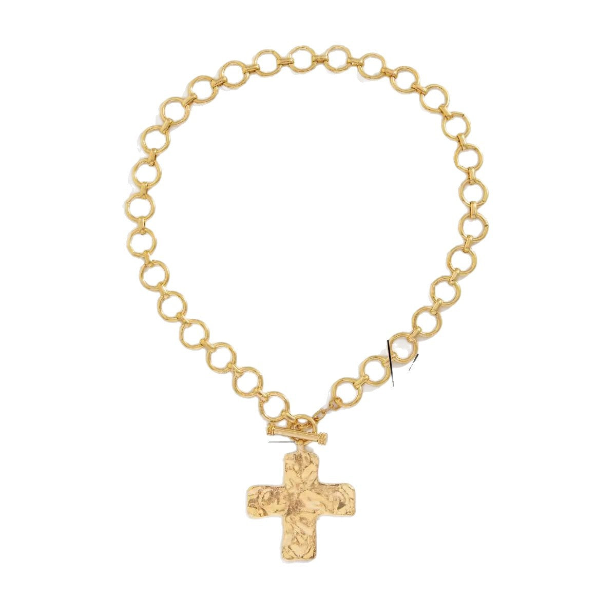 Simple Punk Metal Cross Female Button Chain Necklaces