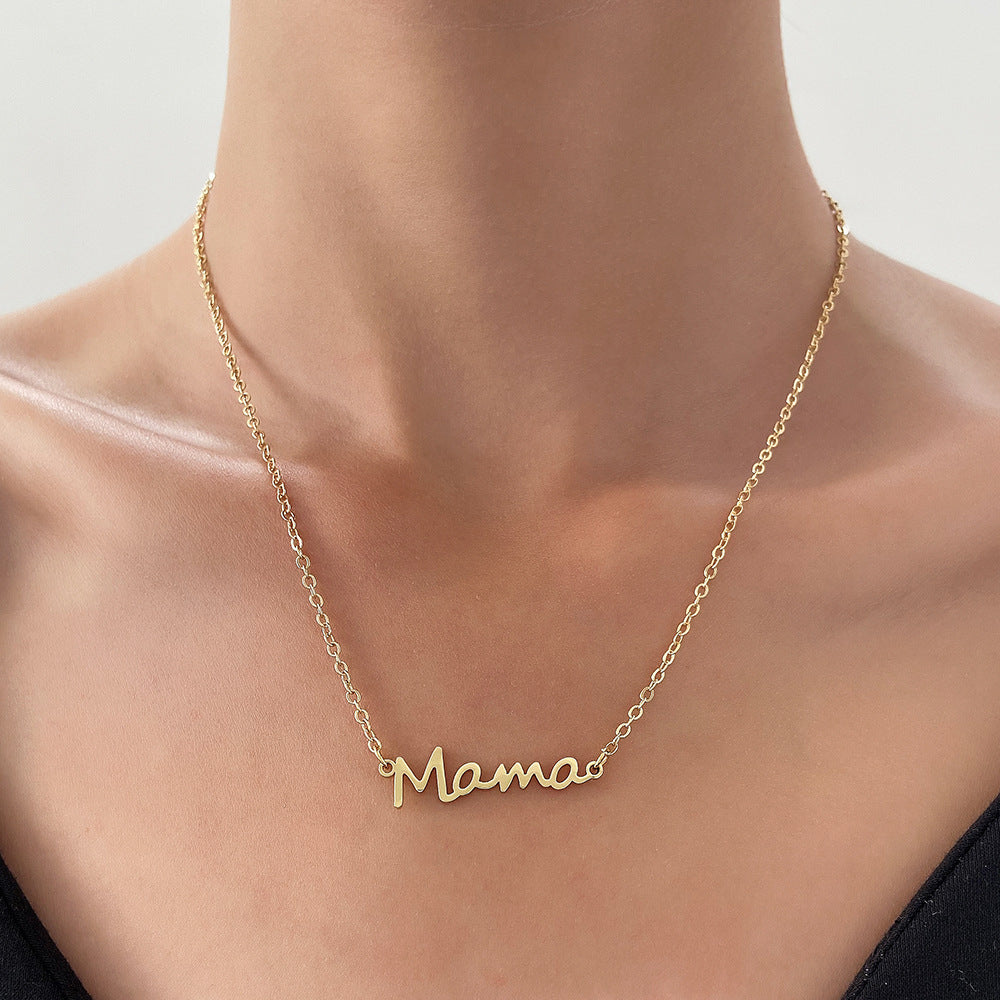 Women's Mother's Stainless Steel Letter Day Necklaces