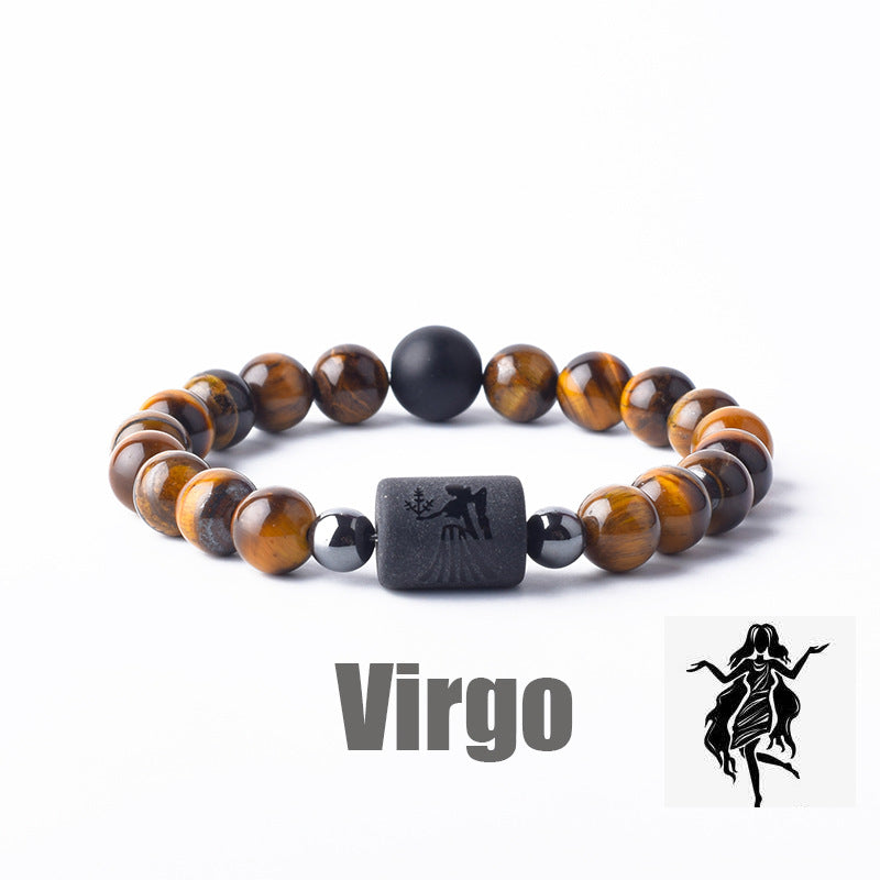 Constellation Natural Stone Beaded Twee Tigereye Bracelet