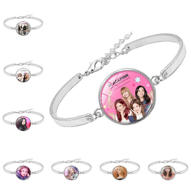 Female Star Combination Peripheral Pink Black Birthday Bracelet