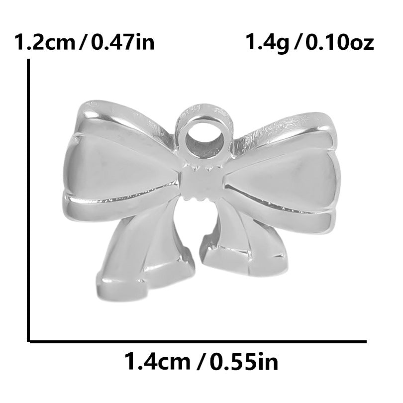 Stainless Steel Golden Bow Fashion Ornaments Pendants