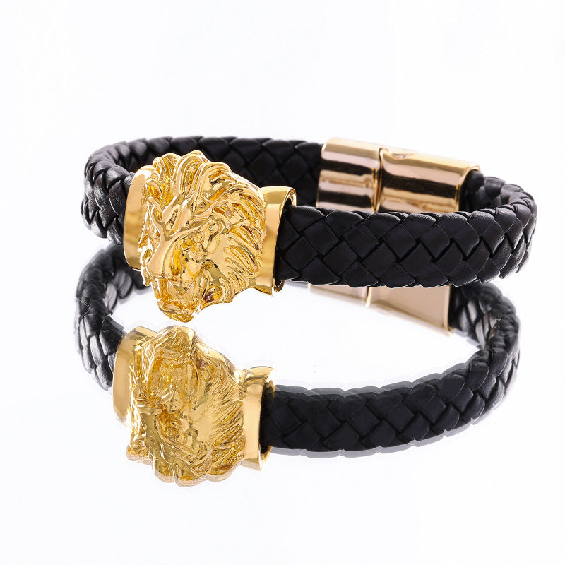 Men's Lion's Head Hip Hop Stainless Steel Bracelets