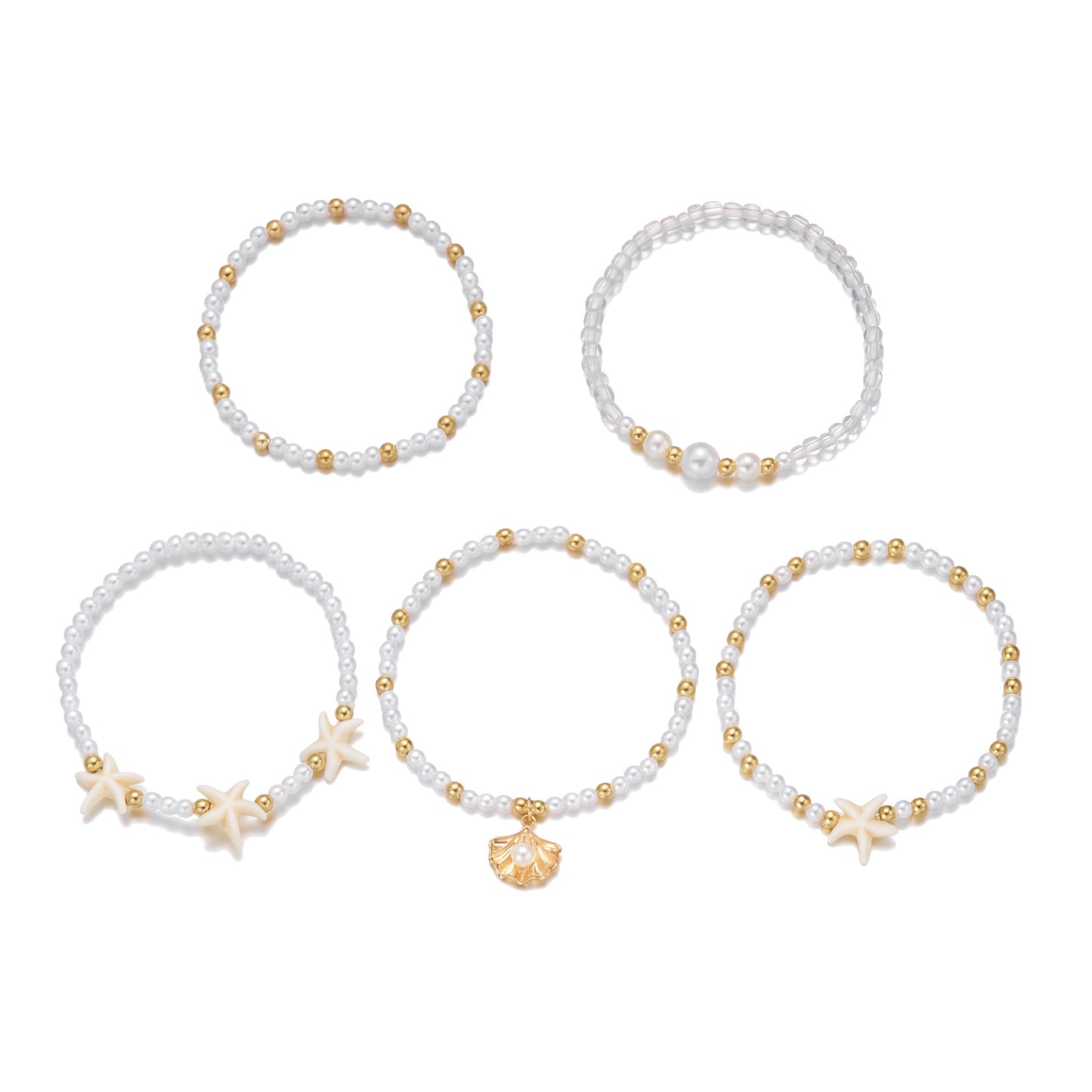 Summer Beach Style Starfish Shell Pearl Bracelet