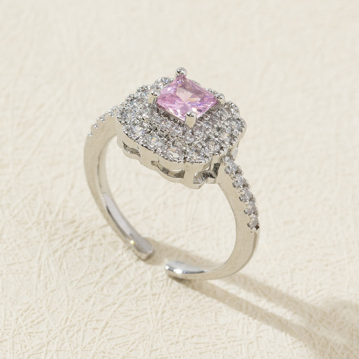 Cute Open Fashion Zircon Female Simple Ring