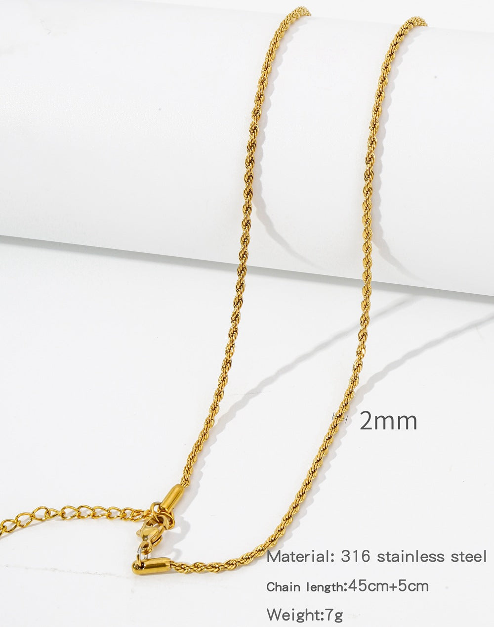 Steel Vacuum Vapor Plating Golden Chain O-shaped Hemp Flowers Necklaces