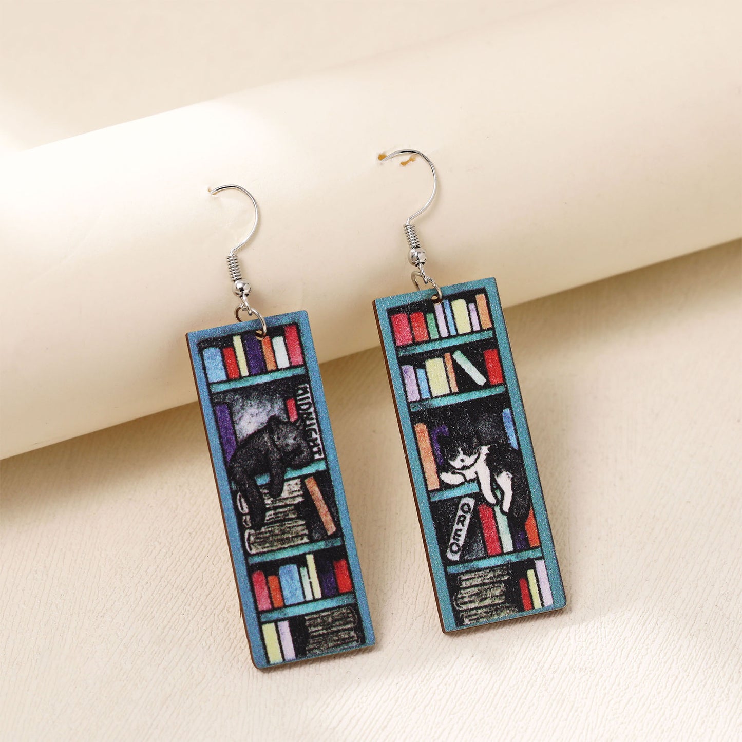 Environmentally Friendly Acrylic Personalized School Opening Paper Plane Books Earrings