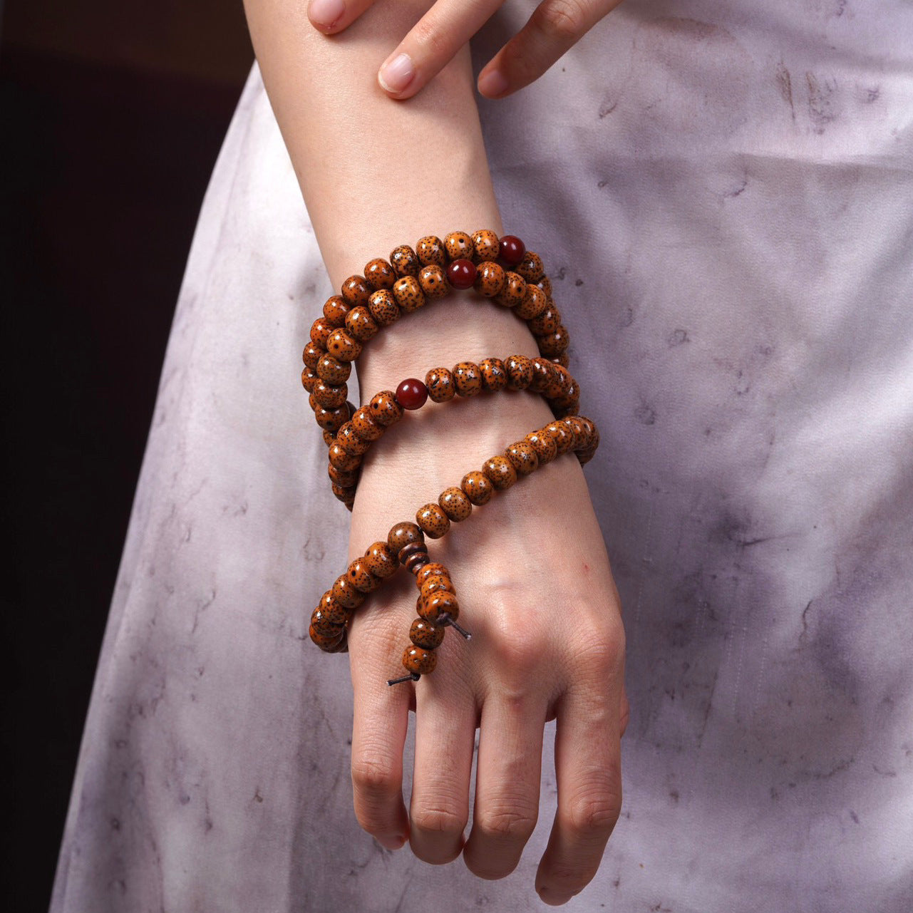 Women's & Men's Bodhi Old Seeds Round Beads Seed Original Rosary Bracelet
