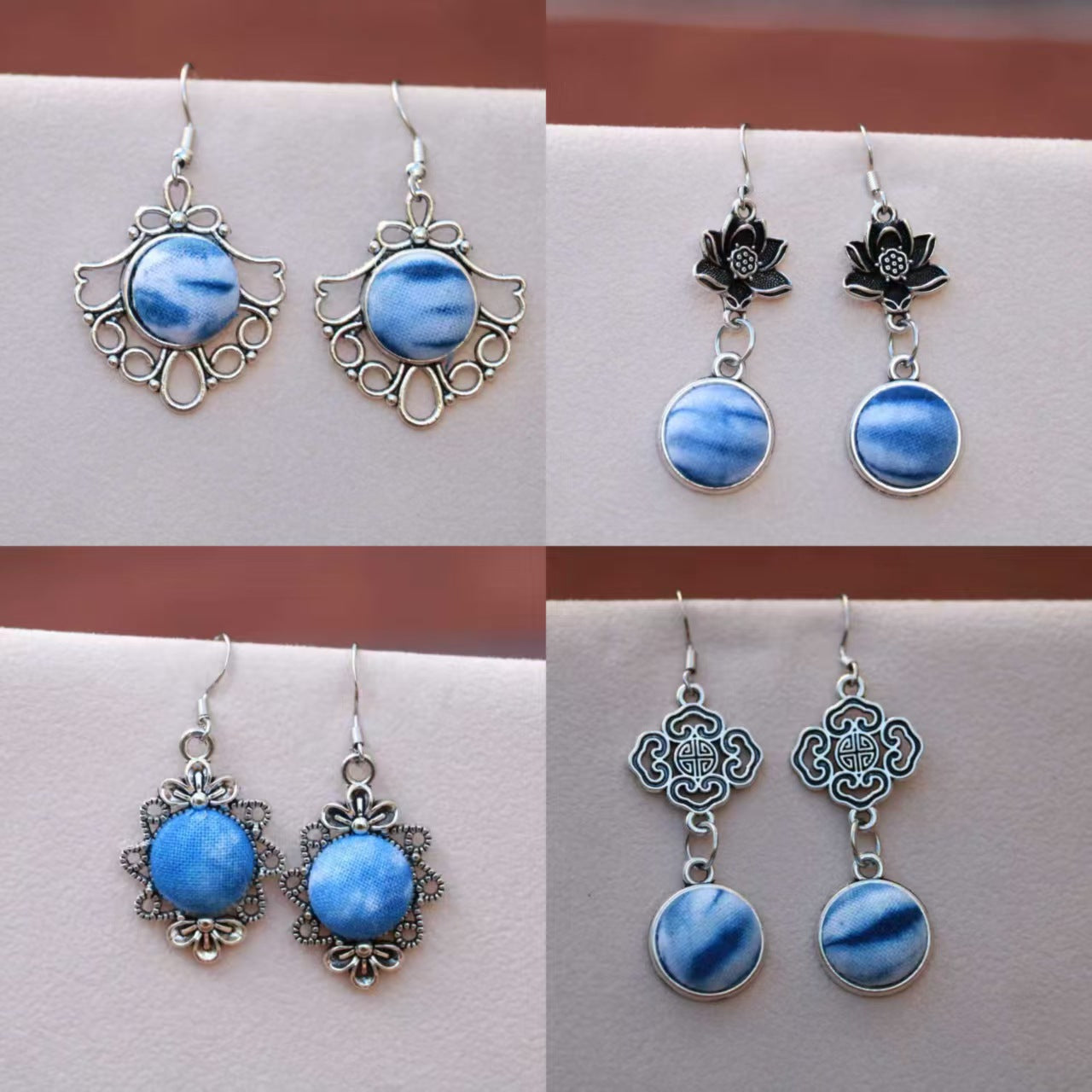 Yunnan Dali Ethnic Style Handmade Fabric Earrings