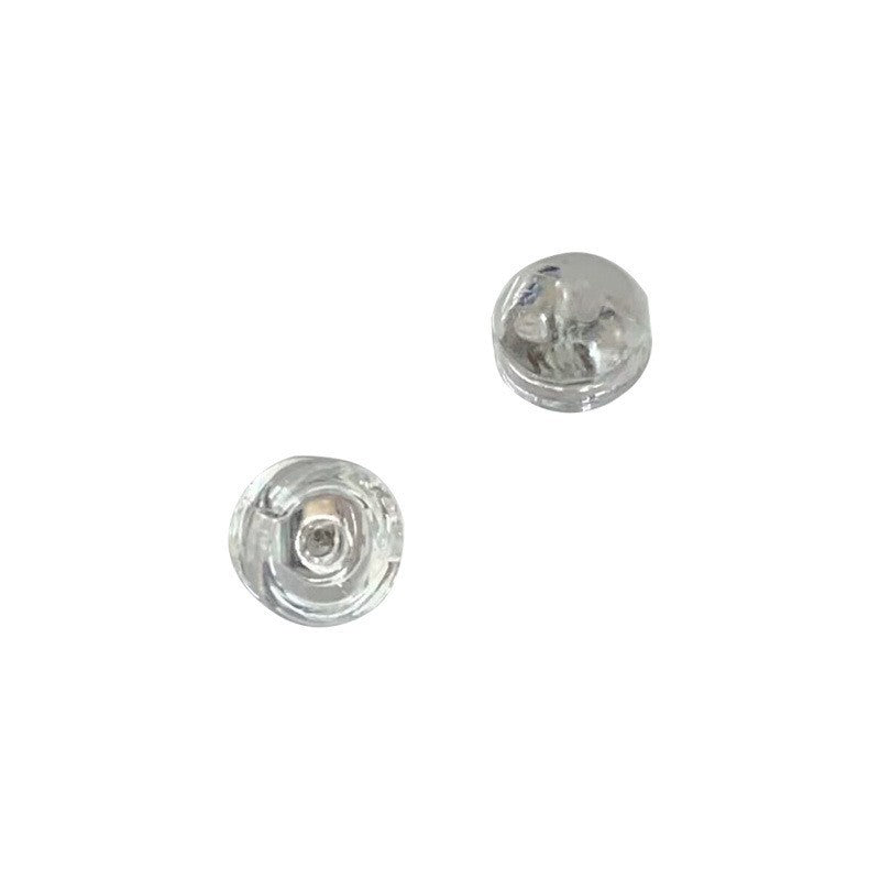Women's Transparent Earplug Electroplated Color Retaining Round Hamburger Metal Coated Ear Earrings