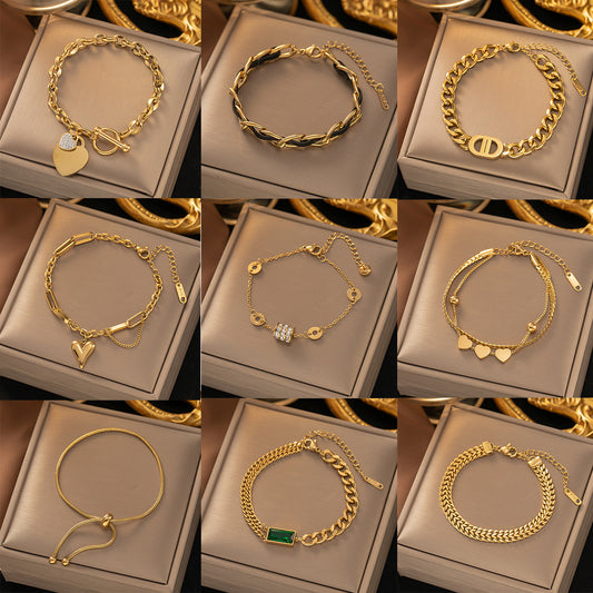 Women's Titanium Steel No Fading Simple Fashion For Trendy Light Luxury Bracelets