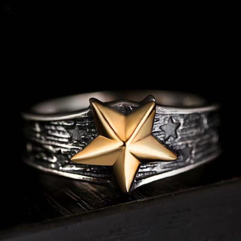 Women's & Men's Punk Heavy Wide Face Abstract Art Open Distressed Street Tide Ring