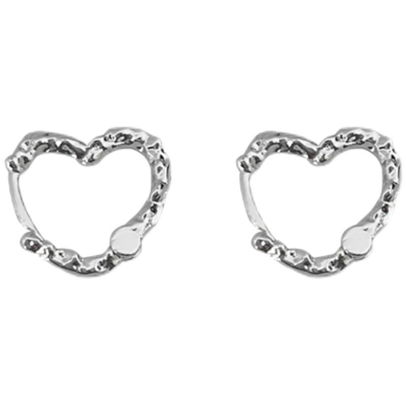 Clip Pleated Heart Female Graceful Personality Ear Buckle