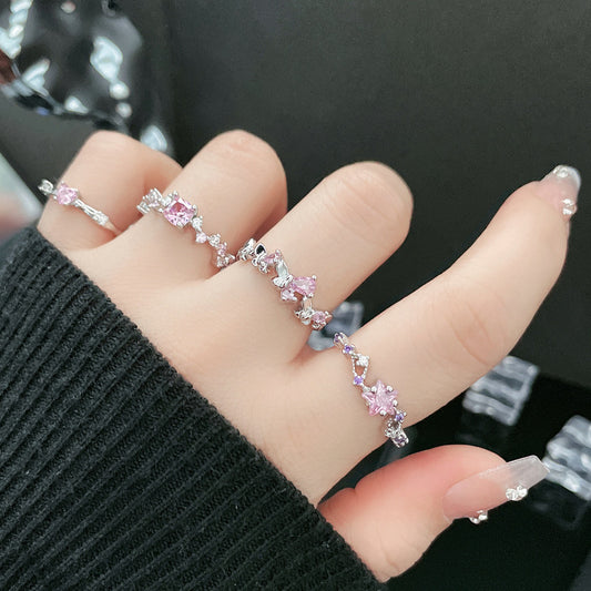 Light Luxury Female High-grade Sweet Cool Butterfly Rings