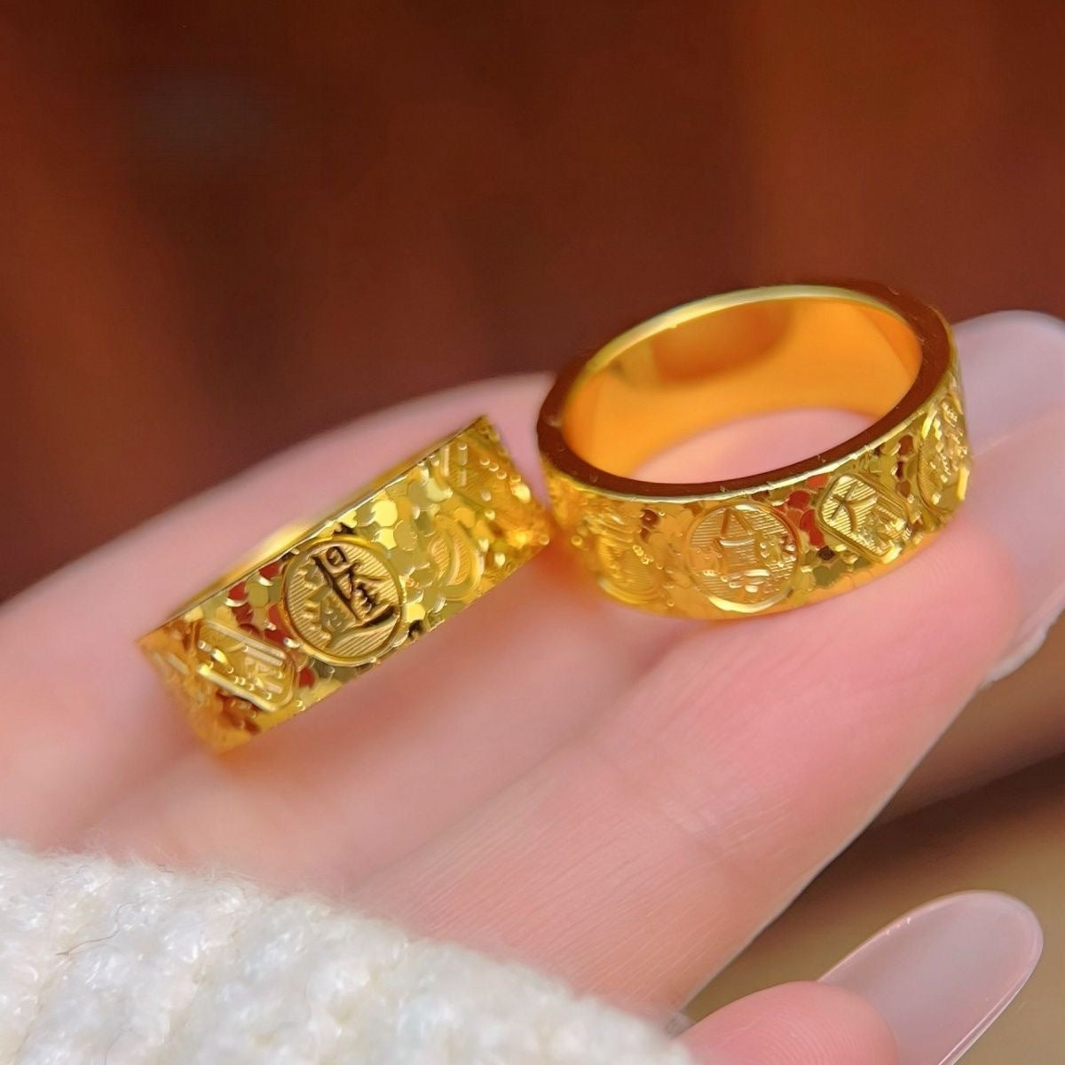 Flash Lucky Words Mush Ice Female Light Ring