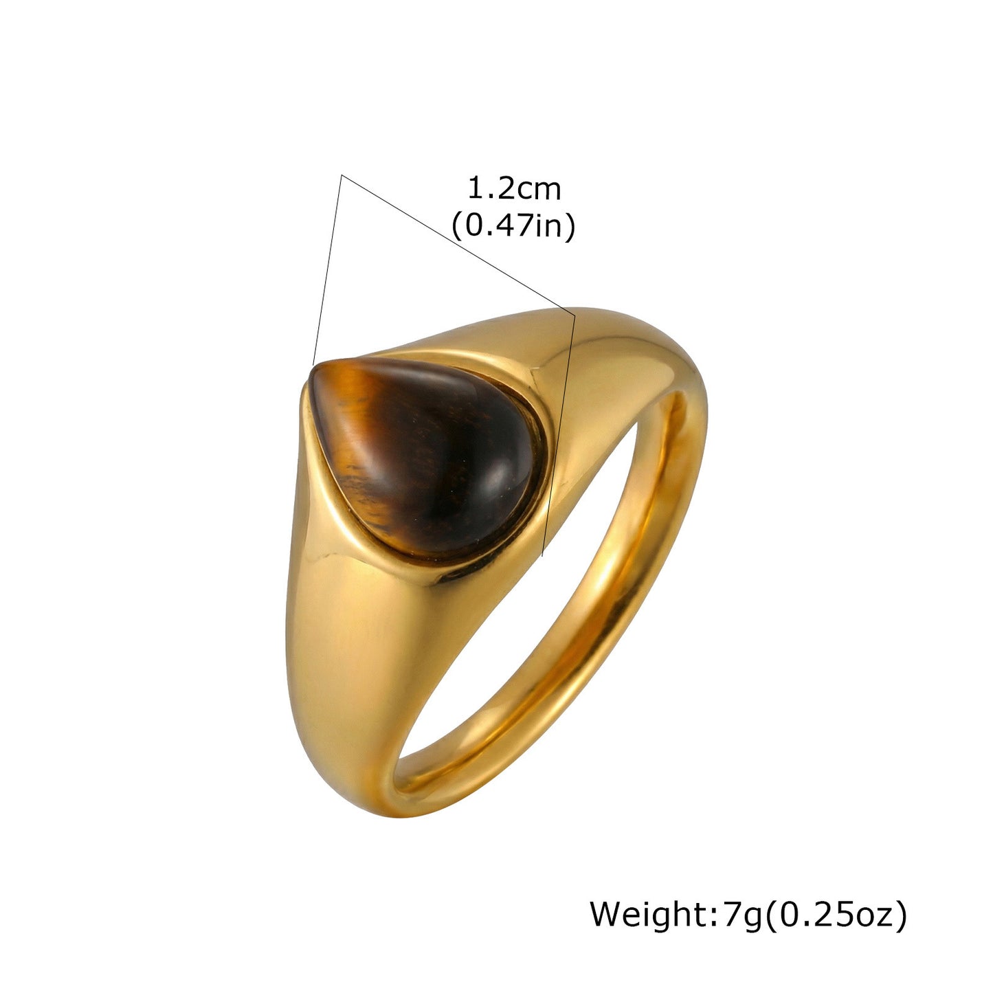 Women's Tiger Eye Sunflower Natural Stone Retro Rings