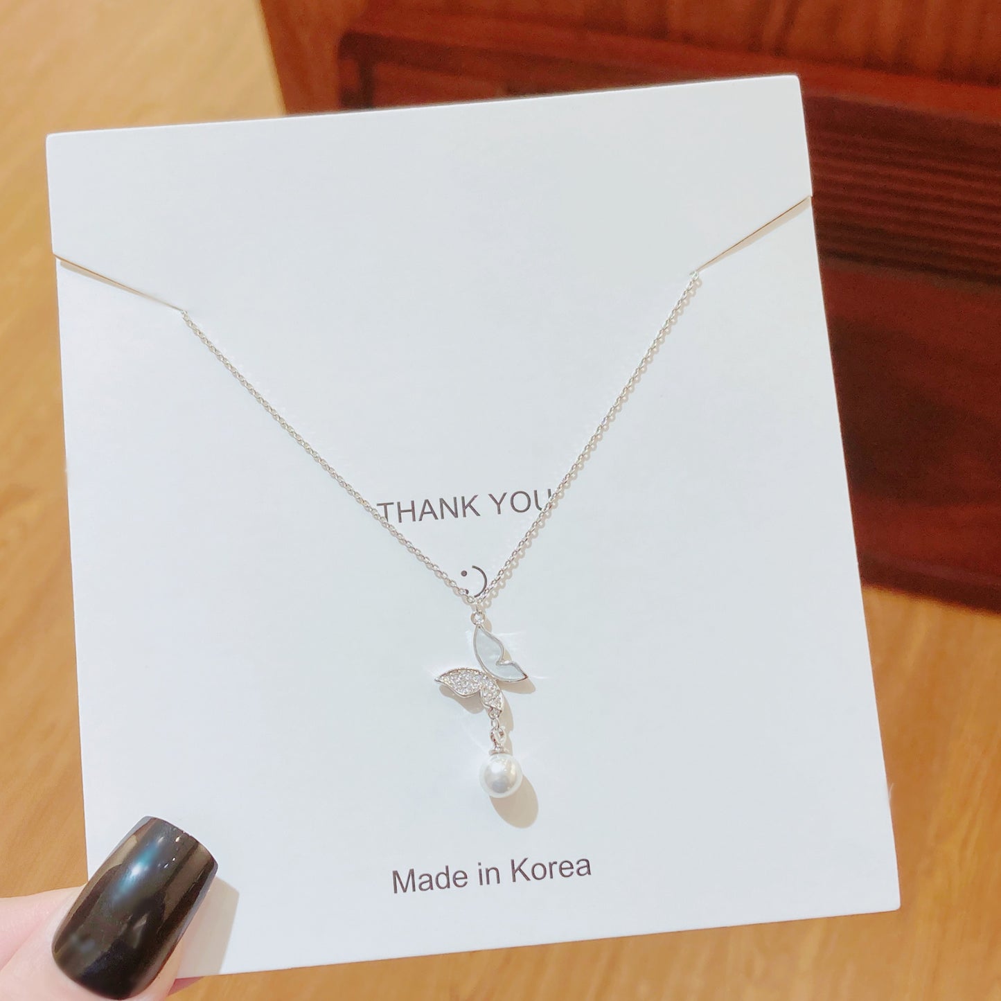 Women's Bow Fishtail Wings Clavicle Chain Super Long Color Necklaces