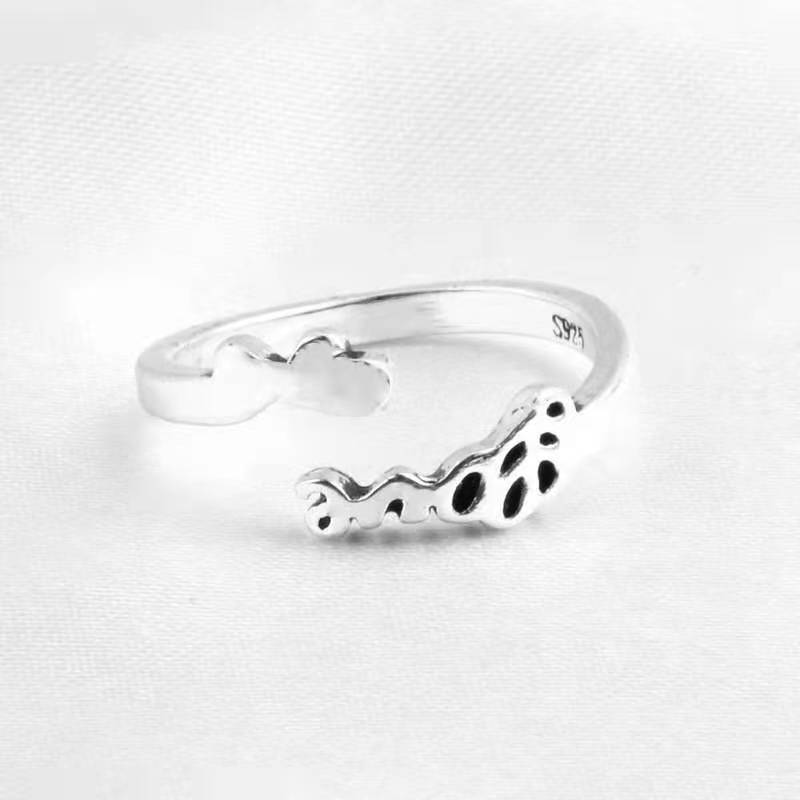 Women's & Men's Punk Heavy Wide Face Abstract Art Open Distressed Street Tide Ring