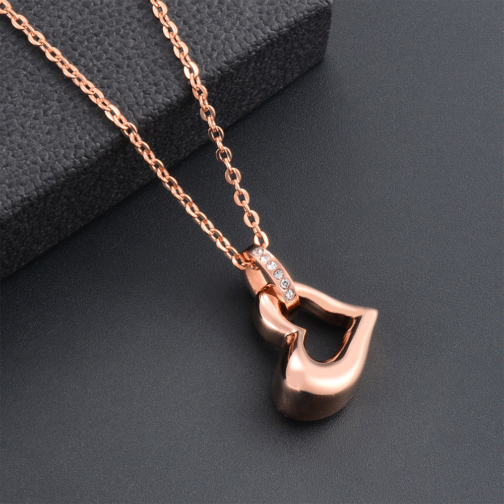 Stainless Steel Fashion Style Hollow Heart-shaped Necklaces