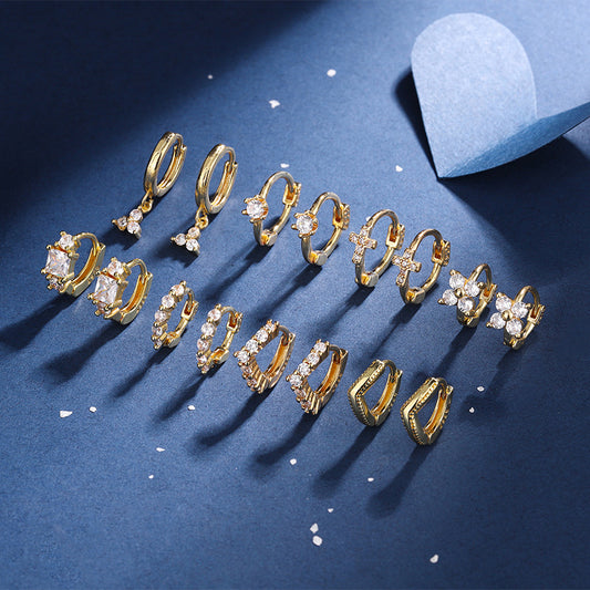 Women's Sier Simple Zircon Trendy Clip Niche Ear Line