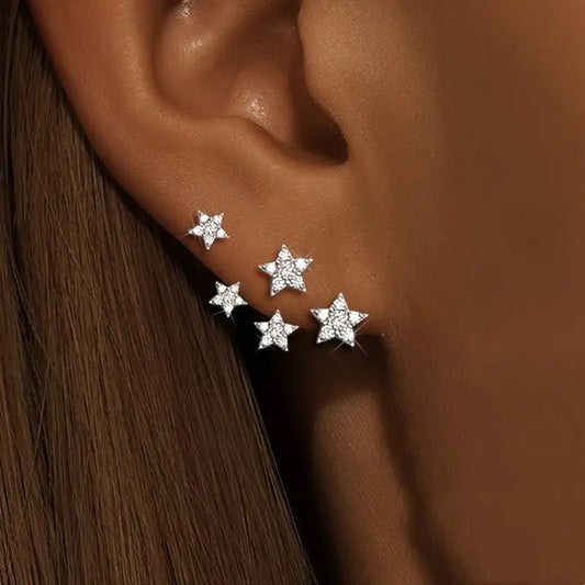 Shining Diamond Ear Clip Female Special Interest Light Luxury High Stud Earrings