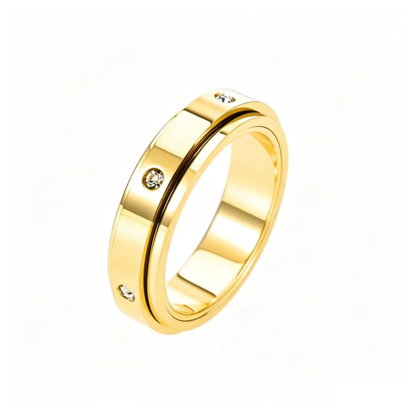 Rotating Titanium Steel Simple Female Hand Ring