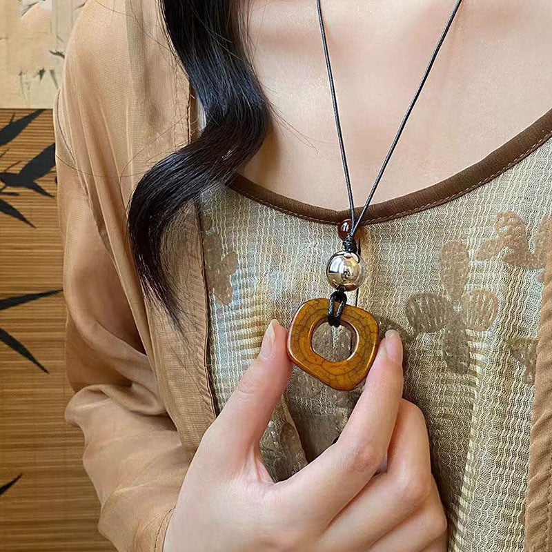 Women's Long Feather Retro Ethnic Personality Sweater Necklaces