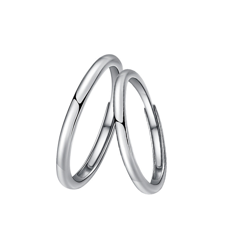Glossy Simple Couple Design Classic Minimalist Rings