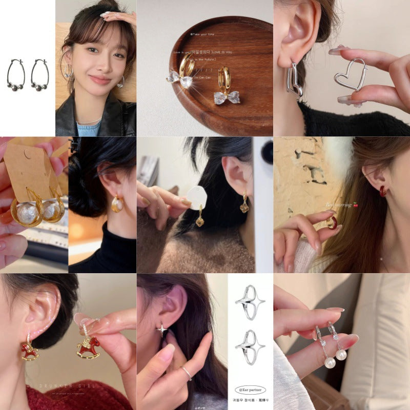 Fashionable Double Layer Hollow Zircon Circle Ear Buckle